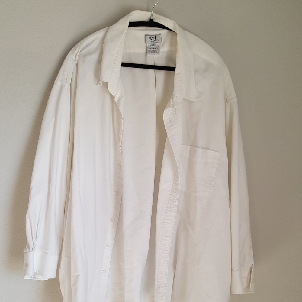 KING'S COURT Men's Shirt 20 DRESS Long Sleeve Casual WHITE